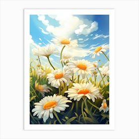 Daisy Wildflower, Blowing In The Wind, South Western Style (2) Art Print