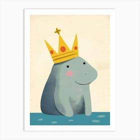 Little Manatee Wearing A Crown Poster