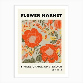 Flower Market Print Amsterdam Orange Art Print