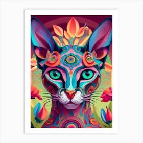 Psychedelic Cat 2 Art Print