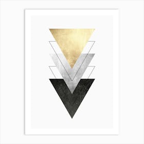 Metal and gold geometry 22 Art Print