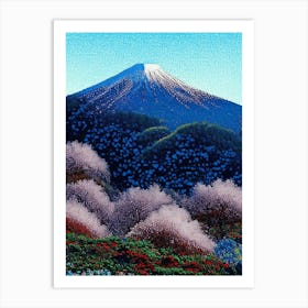 Fuji Hakone Izu National Park Japan Pointillism Art Print