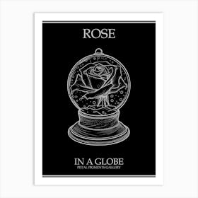 Rose In A Globe Line Drawing 4 Poster Inverted Art Print