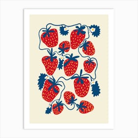 Strawberries Cream Art Print