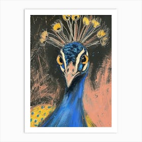 Peacock Portrait Sketch 3 Art Print