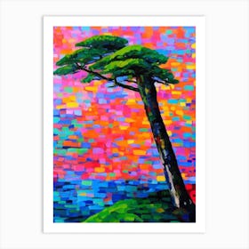 Bald Cypress Tree Cubist 1 Art Print