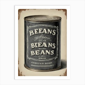 Beans Kitchen Wall Art  Art Print