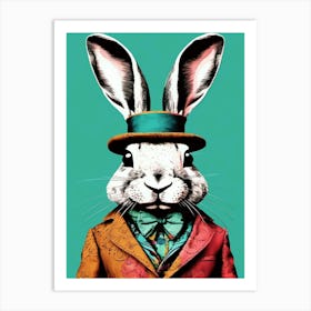 Bohemian Rabbit In Top Hat Art Print