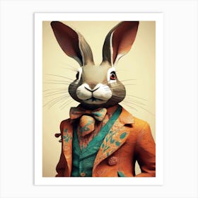 Bohemian Rabbit In A Suit  Art Print