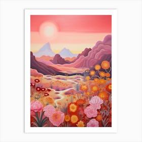 Cactus And Desert Painting 5 Art Print