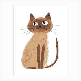 Burmese Cat Clipart Illustration 1 Art Print