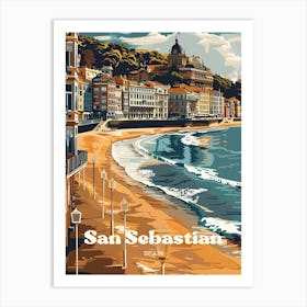 San Sebastian Spain Donostia Travel Art Art Print