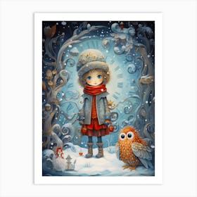 Little Girl In The Snow Art Print