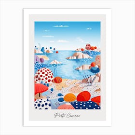 Poster Of Porto Cesareo, Italy, Illustration In The Style Of Pop Art 4 Art Print