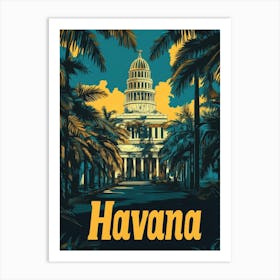 Aihrgdesign A Retro Travel Poster For Havana 2 Art Print