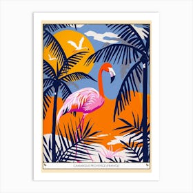Greater Flamingo Camargue Provence France Tropical Illustration 4 Poster Art Print