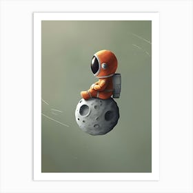 Astronaut Sitting On The Moon Art Print