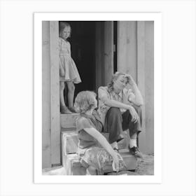 On The Front Steps, Pie Town, New Mexico By Russell Lee Art Print