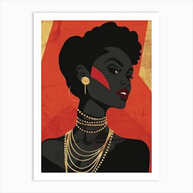 Black Woman With Gold Jewelry Art Print