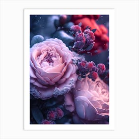 Roses In The Snow Art Print