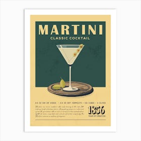 Martini Classic Cocktail Art Print