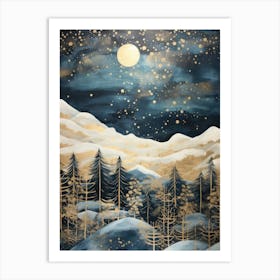 Snowy Night 1 Art Print