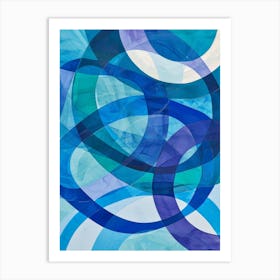 Blue Circles 40 Art Print