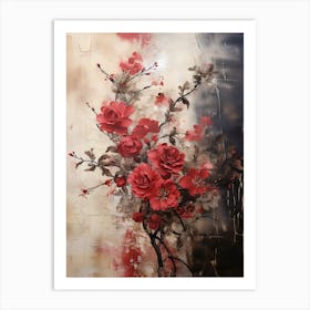 Vintage Dark Flowers 3 Art Print