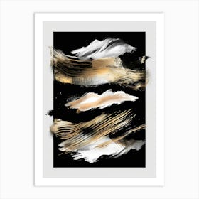 Abstract Gold And Black Canvas Print Art Print