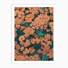 Default Flowers In Animation Like Walls 0 (3) Art Print