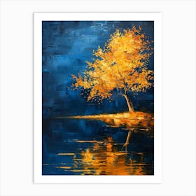 Tree By The Lake 5 Art Print