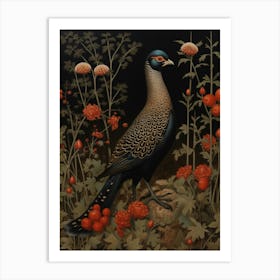 Dark And Moody Botanical Pheasant 7 Art Print