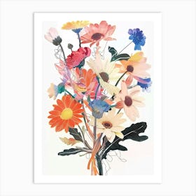Gerbera Daisy 1 Collage Flower Bouquet Art Print