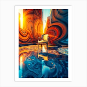 Chair in A Psychedelic Room Art Print