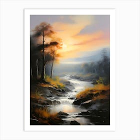 Sunset In The Woods 4 Art Print