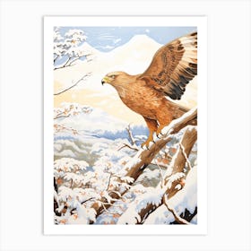 Winter Bird Painting Golden Eagle 1 Art Print