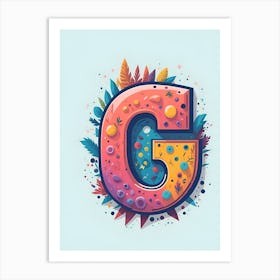 Colorful Letter G Illustration 2 Art Print