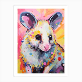  A Posing Possum Vibrant Paint Splash 1 Art Print