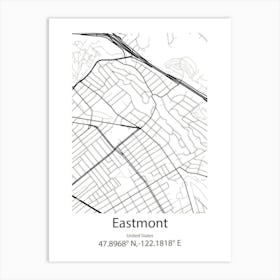 Eastmont,United States Minimalist Map Art Print