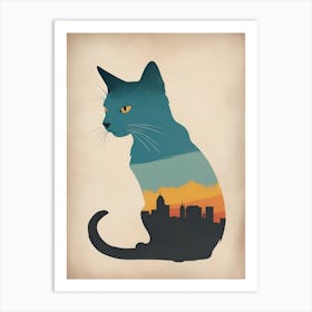 Cat In The City Art Print