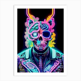 Neon Skull 35 Art Print