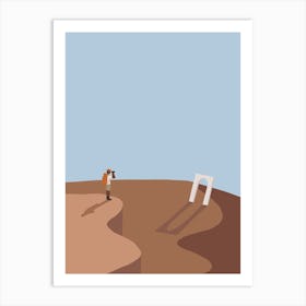 Person Standing On A Hill Art Print