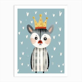 Little Lemur 4 Wearing A Crown Art Print