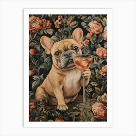 Tapestry Frenchie Drinking 7 Art Print