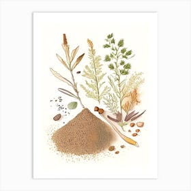 Gravel Root Spices And Herbs Pencil Illustration 2 Art Print