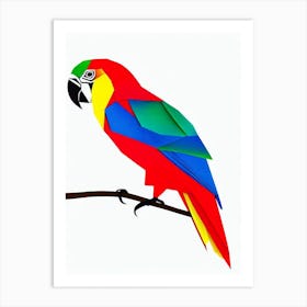 Macaw Origami Bird Art Print