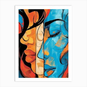 Two Women Face Painting Art Print