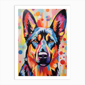 German Shepherd Pop Art Paint 2 Art Print