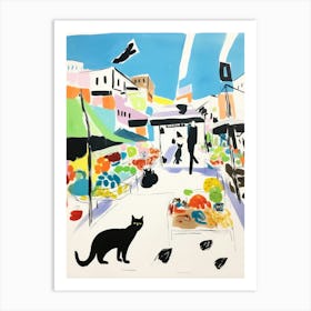 The Food Market In Brooklyn 3 Illustration Art Print