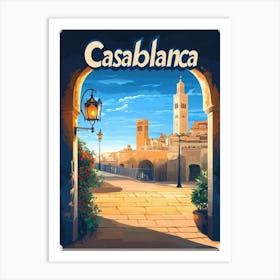 Aihrgdesign A Mid Century Modern Travel Poster For Casablanca Art Print